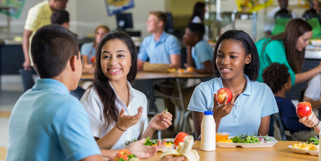 High school lunch table