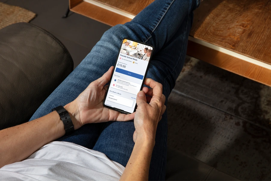 Parent pre-ordering school meals on the iPay mobile app